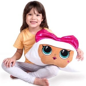 LOL Surprise Doll Pillow 16” Plush Diva BigFace Head Stuffed Toy Kids Soft Clean